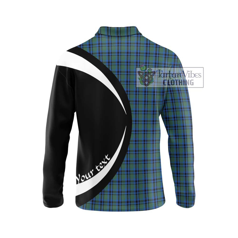 Falconer Tartan Long Sleeve Polo Shirt with Family Crest Circle Style - Tartan Vibes Clothing