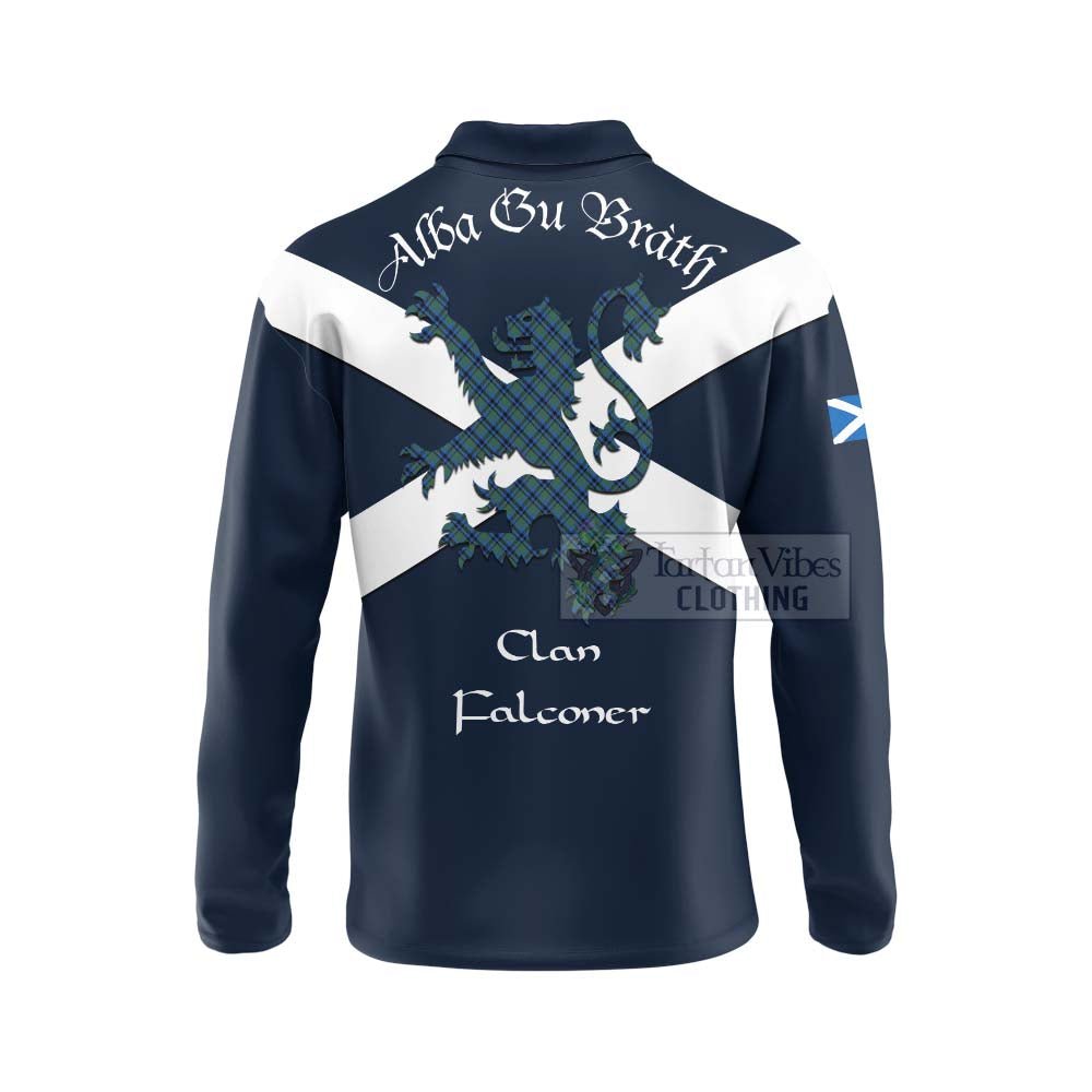 Tartan Vibes Clothing Falconer Tartan Lion Rampant Long Sleeve Polo Shirt – Proudly Display Your Heritage with Alba Gu Brath and Clan Name