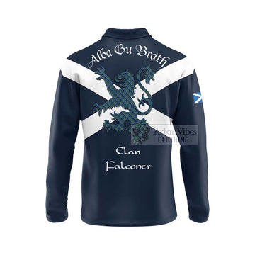 Falconer Tartan Lion Rampant Long Sleeve Polo Shirt  Proudly Display Your Heritage with Alba Gu Brath and Clan Name