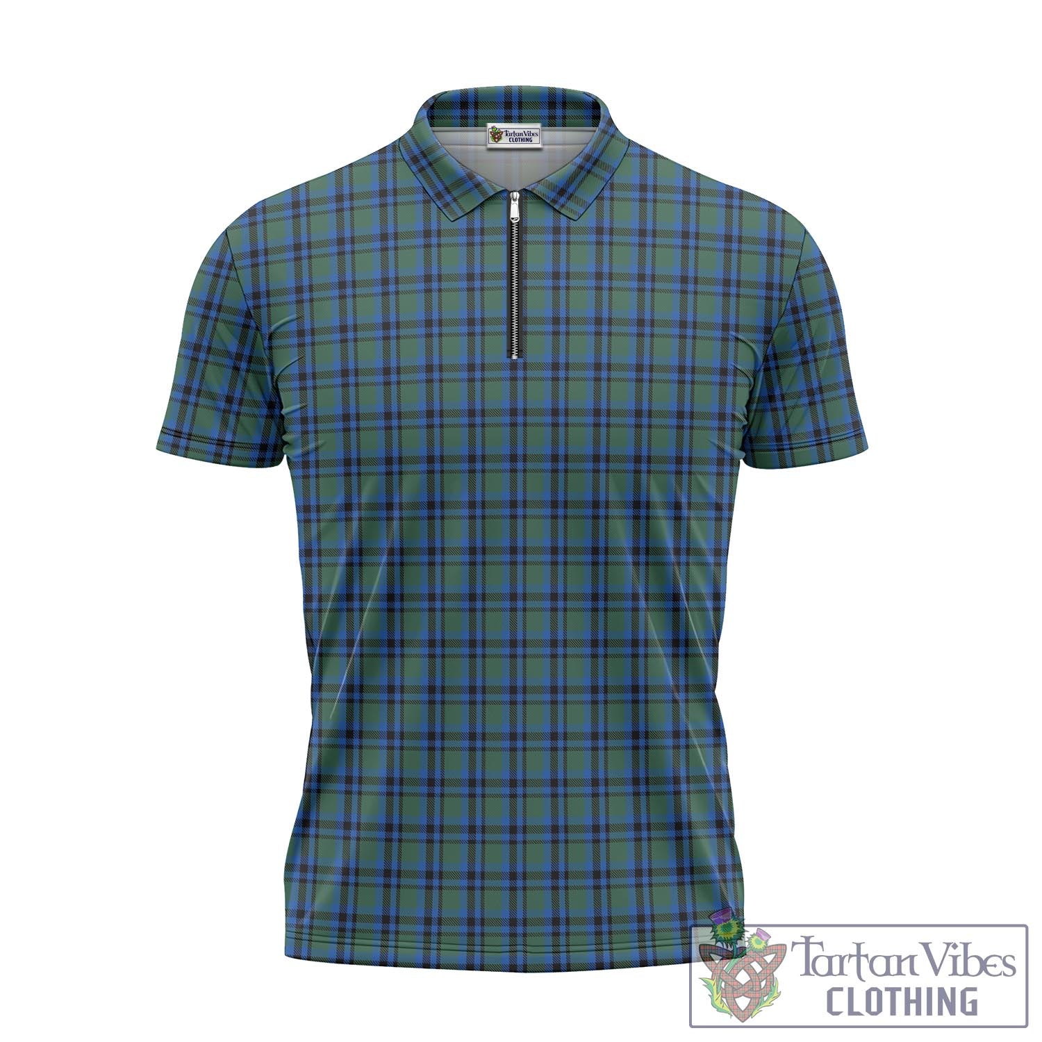 Tartan Vibes Clothing Falconer Tartan Zipper Polo Shirt