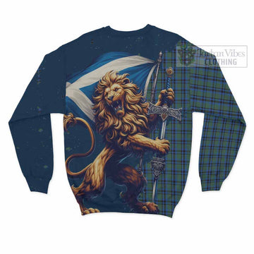 Falconer Tartan Family Crest Sweatshirt with Scottish Majestic Lion