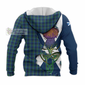 Falconer Tartan Family Crest Knitted Hoodie Scottish Thistle Celtic Inspired - Tartan Vibes Clothing