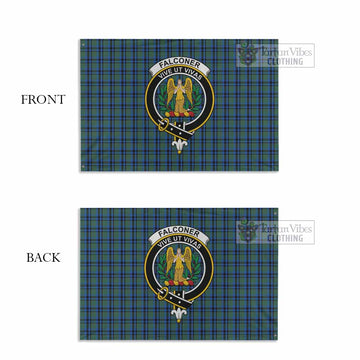 Falconer Tartan House Flag with Family Crest