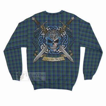 Falconer Tartan Sweatshirt with Family Crest Celtic Skull Style