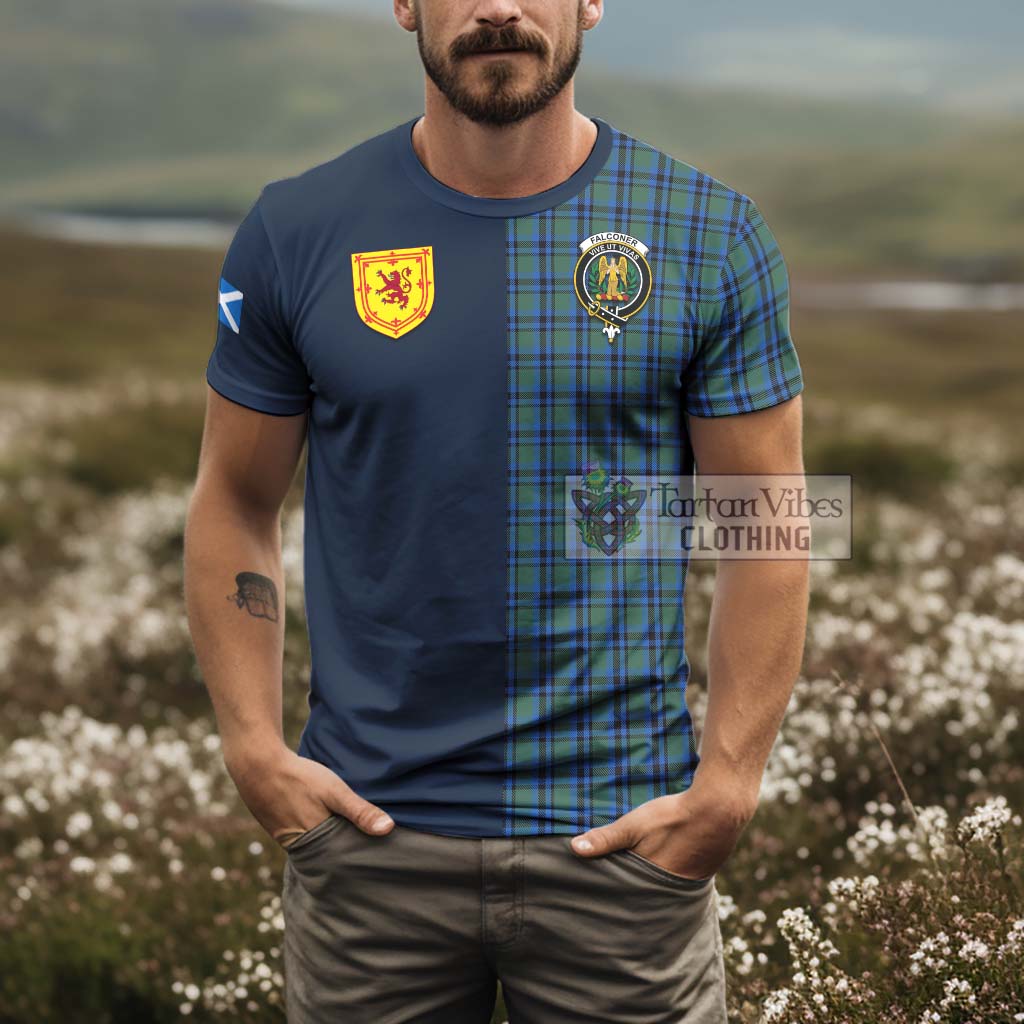 Tartan Vibes Clothing Falconer Tartan T-Shirt Alba with Scottish Lion Royal Arm Half Style