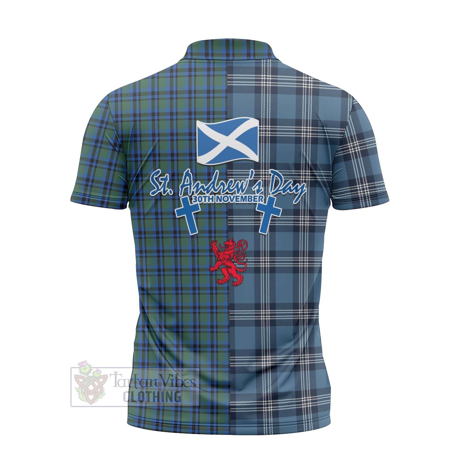 Tartan Vibes Clothing Falconer Tartan Zipper Polo Shirt Happy St. Andrew's Day Half Tartan Style