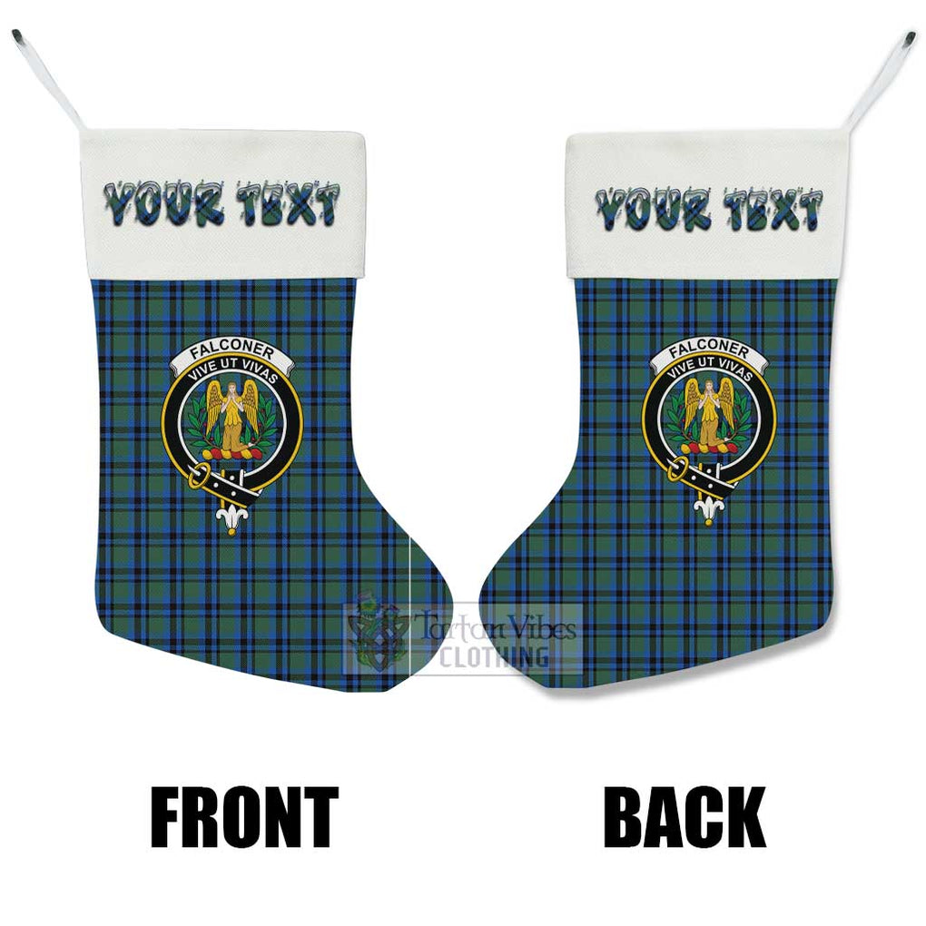 Tartan Vibes Clothing Falconer Tartan Family Crest Christmas Stocking with Personalized Text