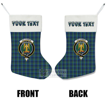 Falconer Tartan Family Crest Christmas Stocking with Personalized Text