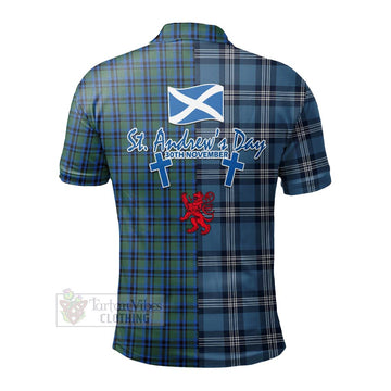 Falconer Tartan Polo Shirt Happy St. Andrew's Day Half Tartan Style