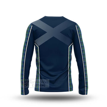 Falconer Tartan Long Sleeve T-Shirt with Family Crest and Scottish Thistle Vibes Sport Style