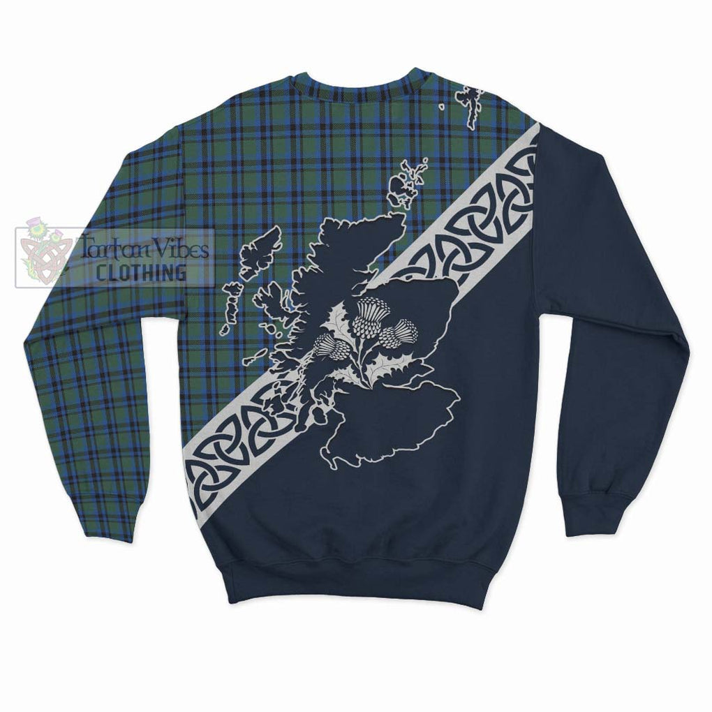 Tartan Vibes Clothing Falconer Tartan Sweatshirt Featuring Thistle and Scotland Map