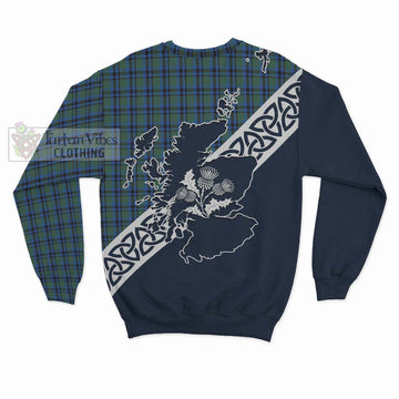 Falconer Tartan Sweatshirt Featuring Thistle and Scotland Map