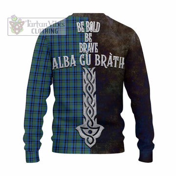 Falconer Tartan Family Crest Knitted Sweater Alba Gu Brath Be Brave Lion Ancient Style - Tartan Vibes Clothing