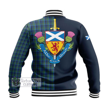 Falconer Tartan Baseball Jacket with Scottish Lion Royal Arm Half Style