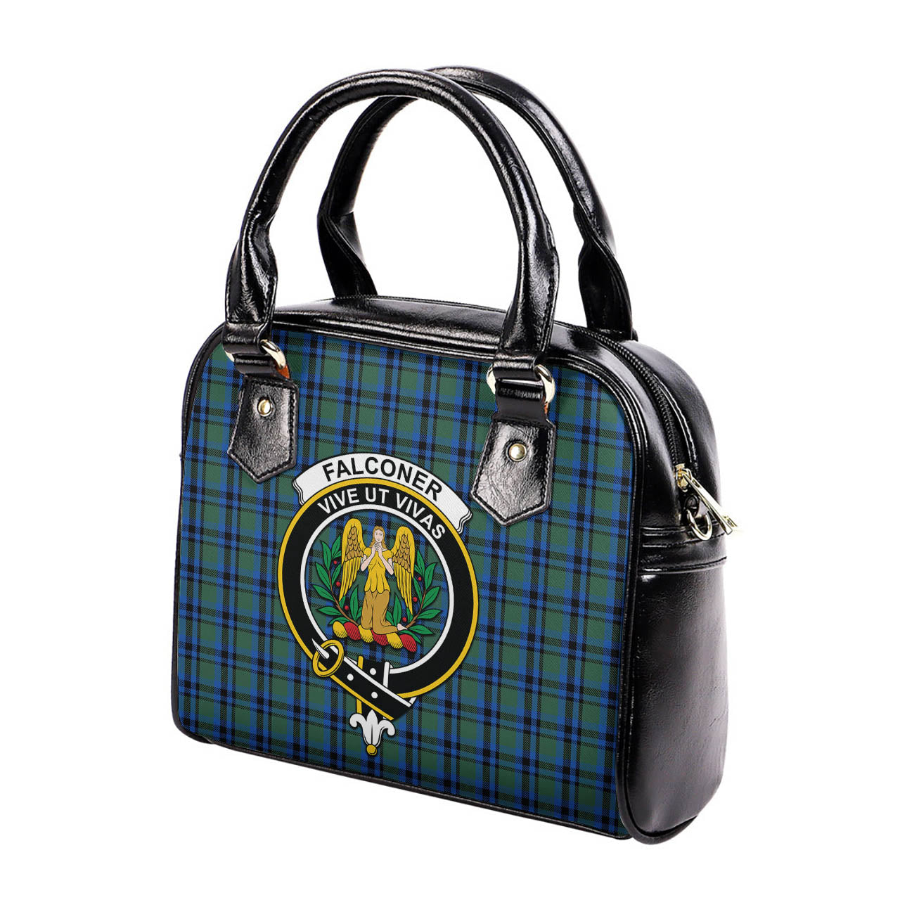 Falconer Tartan Shoulder Handbags with Family Crest - Tartanvibesclothing