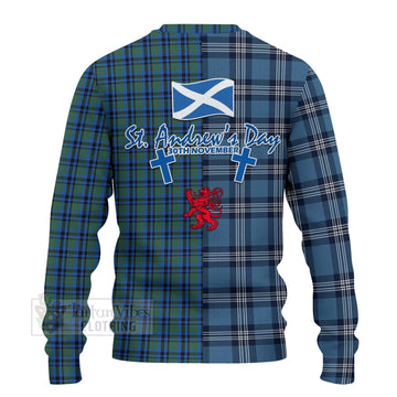 Falconer Tartan Knitted Sweater Happy St. Andrew's Day Half Tartan Style