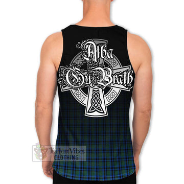 Falconer Tartan Men's Tank Top Featuring Alba Gu Brath Family Crest Celtic Inspired