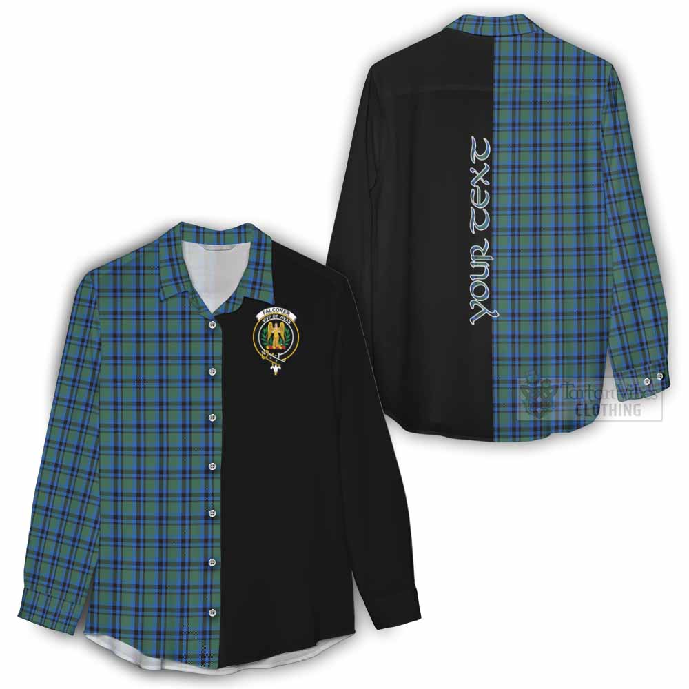 Tartan Vibes Clothing Falconer Tartan Women's Casual Shirt with Family Crest and Half Of Me Style