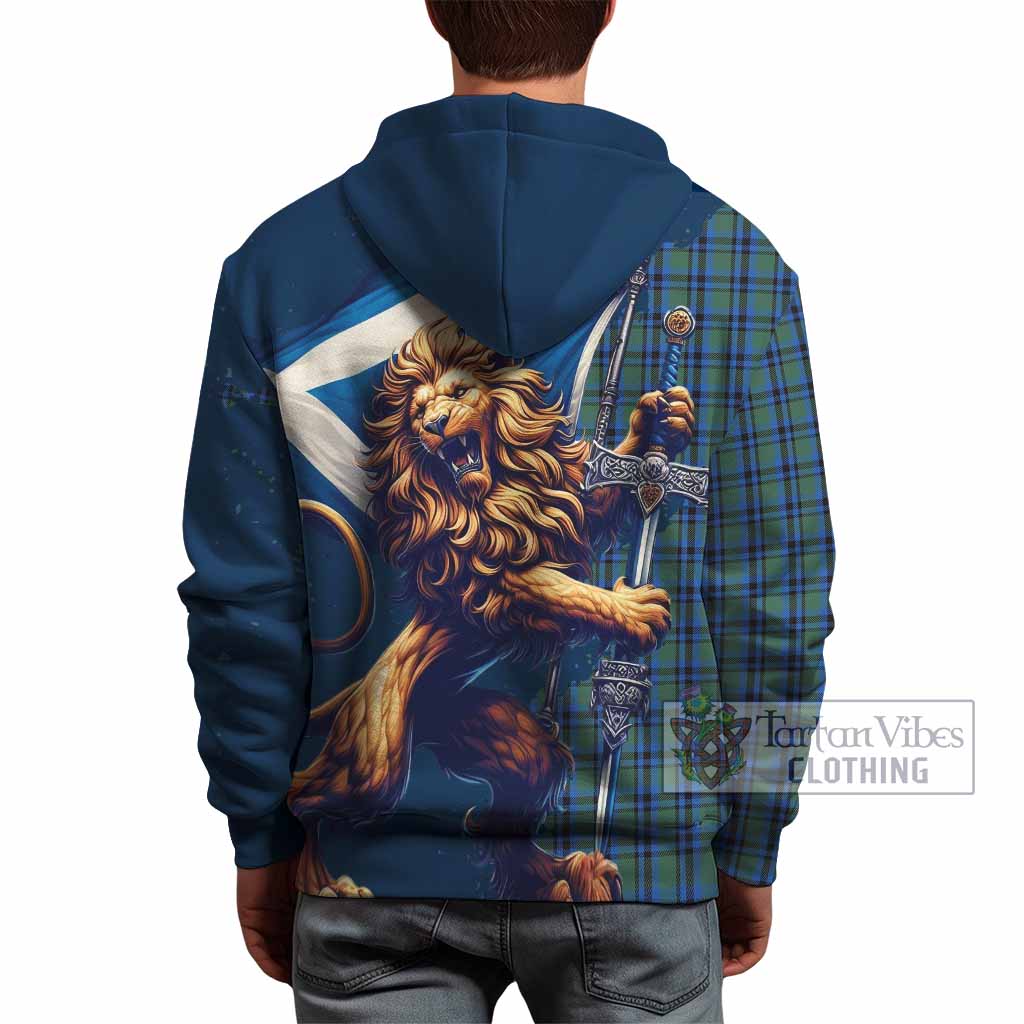 Falconer Tartan Family Crest Hoodie with Scottish Majestic Lion