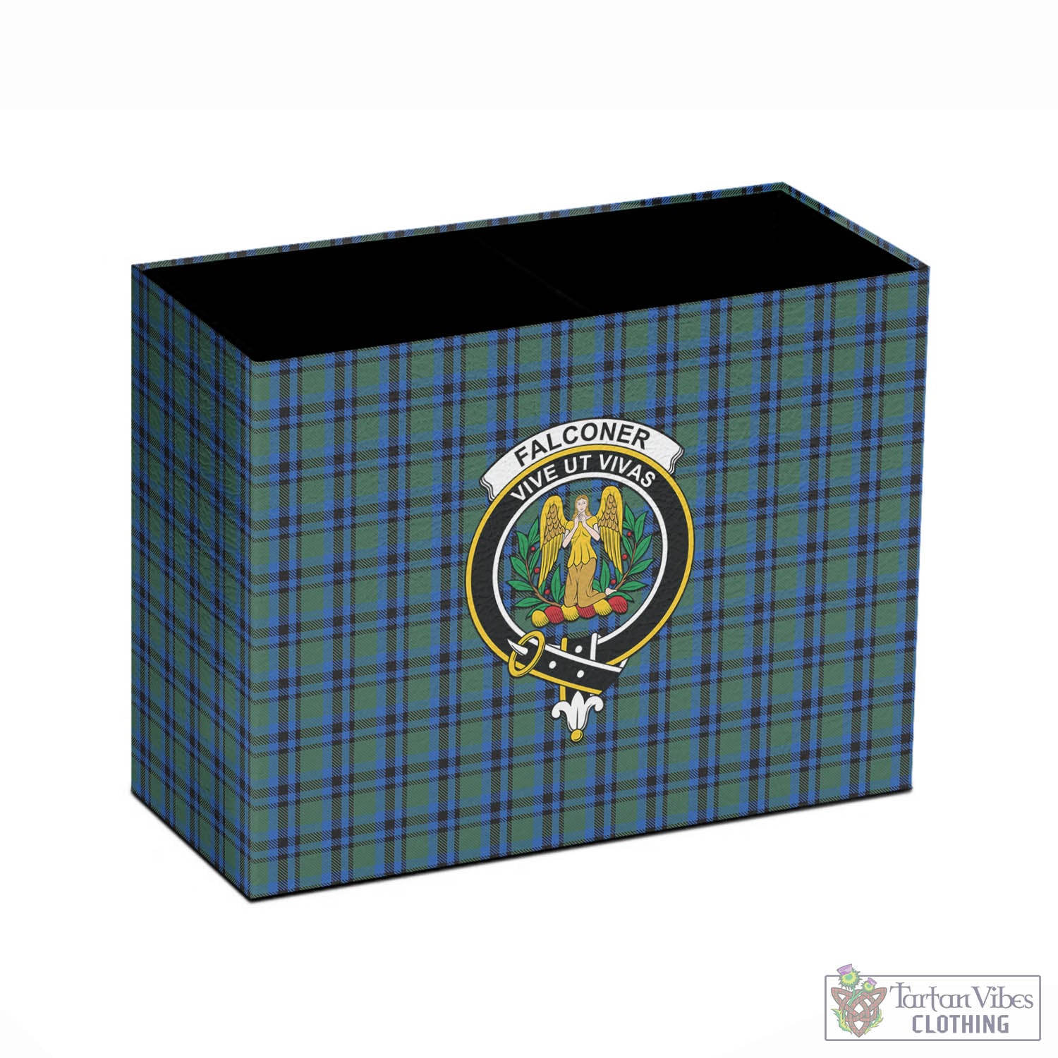 Tartan Vibes Clothing Falconer Tartan Pen Holder with Family Crest