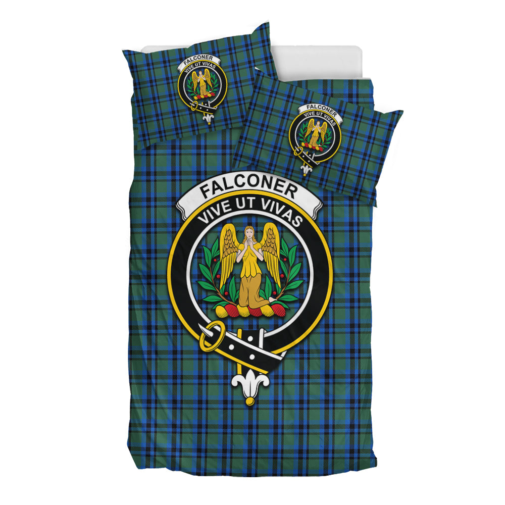 Falconer Tartan Bedding Set with Family Crest - Tartan Vibes Clothing