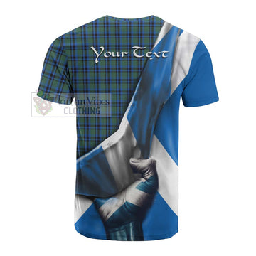 Falconer Tartan Cotton T-shirt with Family Crest Scotland Patriotic Style