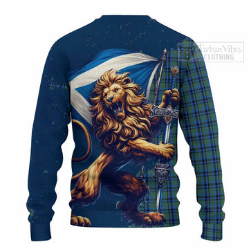 Falconer Tartan Family Crest Knitted Sweater with Scottish Majestic Lion