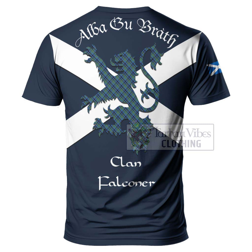 Tartan Vibes Clothing Falconer Tartan Lion Rampant T-Shirt – Proudly Display Your Heritage with Alba Gu Brath and Clan Name