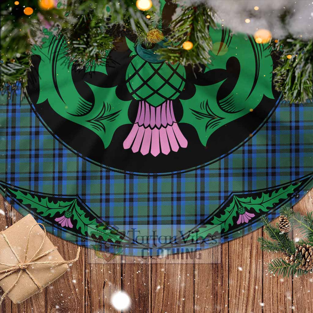 Tartan Vibes Clothing Falconer Tartan Christmas Tree Skirt Scottish Thistle Style