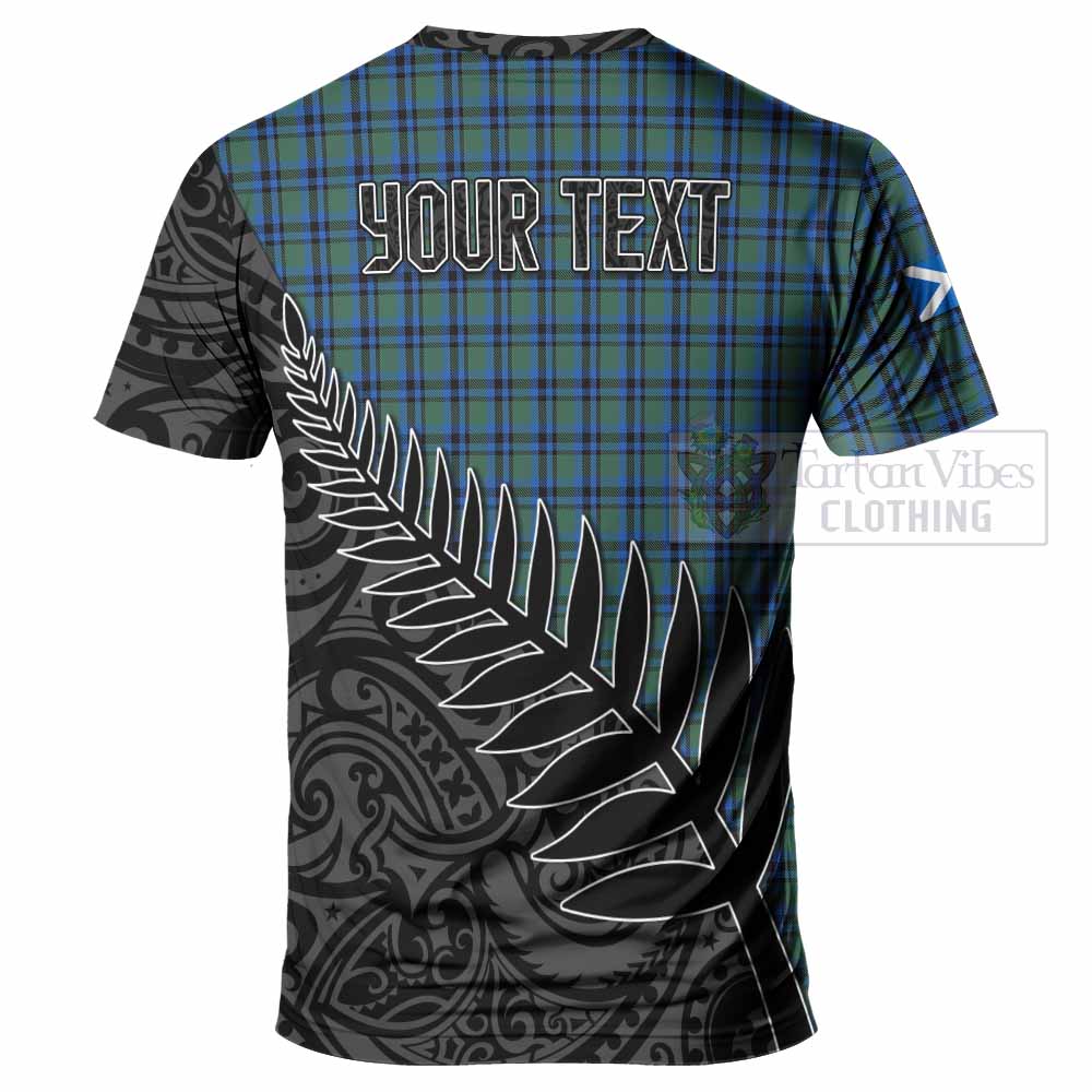 Tartan Vibes Clothing Falconer Crest Tartan T-Shirt with New Zealand Silver Fern Half Style