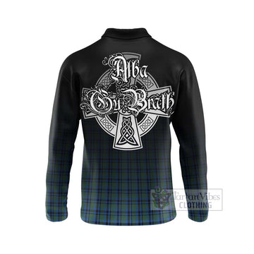 Falconer Tartan Long Sleeve Polo Shirt Featuring Alba Gu Brath Family Crest Celtic Inspired