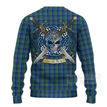 Falconer Tartan Ugly Sweater with Family Crest Celtic Skull Style