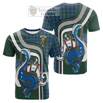 Falconer Tartan Cotton T-shirt with Epic Bagpipe Style