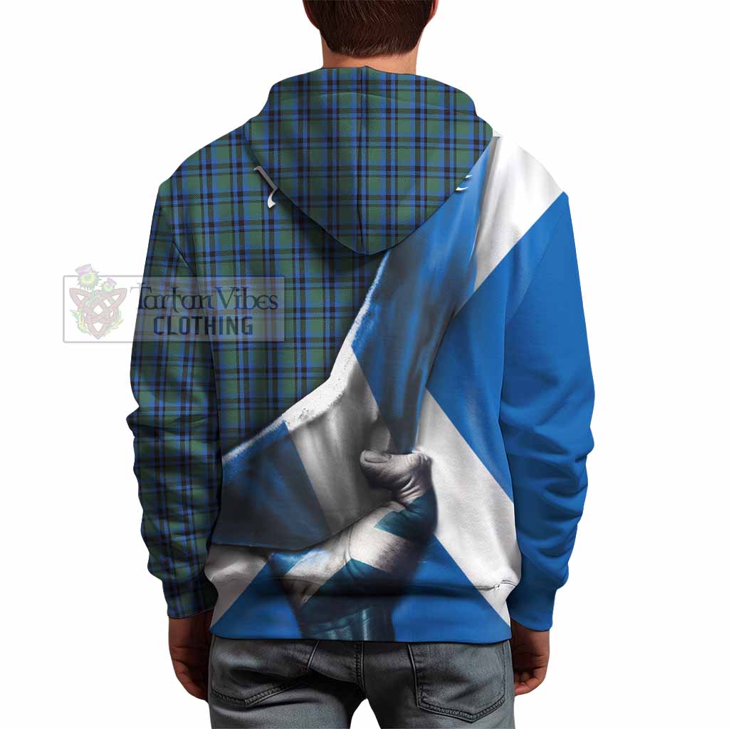 Tartan Vibes Clothing Falconer Tartan Hoodie with Family Crest Scotland Patriotic Style