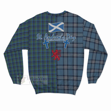 Falconer Tartan Sweatshirt Happy St. Andrew's Day Half Tartan Style