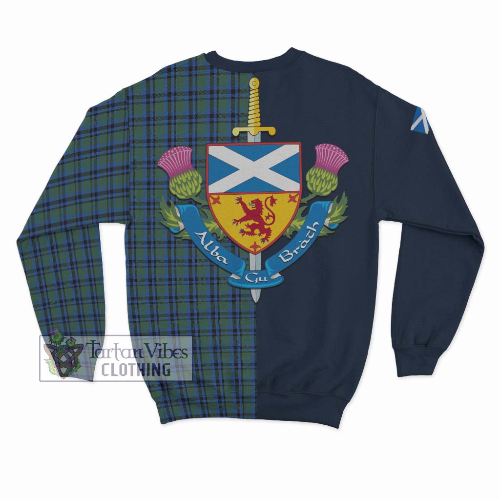 Tartan Vibes Clothing Falconer Tartan Sweatshirt with Scottish Lion Royal Arm Half Style