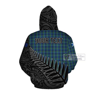 Falconer Crest Tartan Cotton Hoodie with New Zealand Silver Fern Half Style