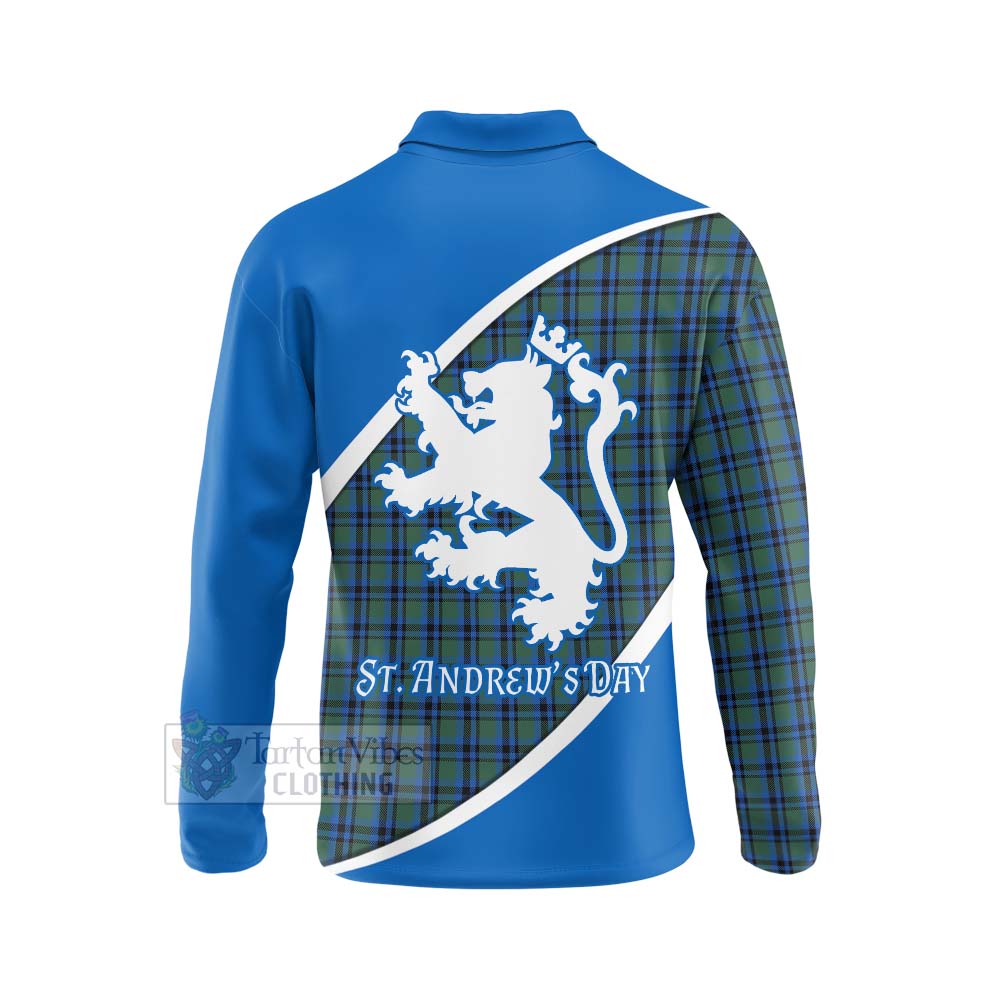 Tartan Vibes Clothing Falconer Family Crest Tartan Long Sleeve Polo Shirt Celebrate Saint Andrew's Day in Style