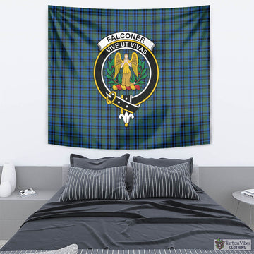 Falconer Tartan Tapestry Wall Hanging and Home Decor for Room with Family Crest