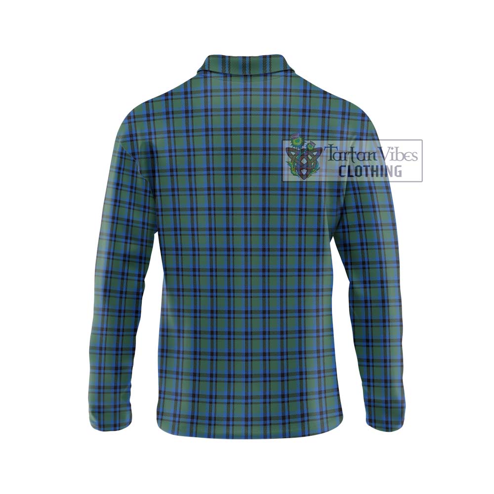 Falconer Tartan Long Sleeve Polo Shirt with Family Crest DNA In Me Style - Tartanvibesclothing Shop