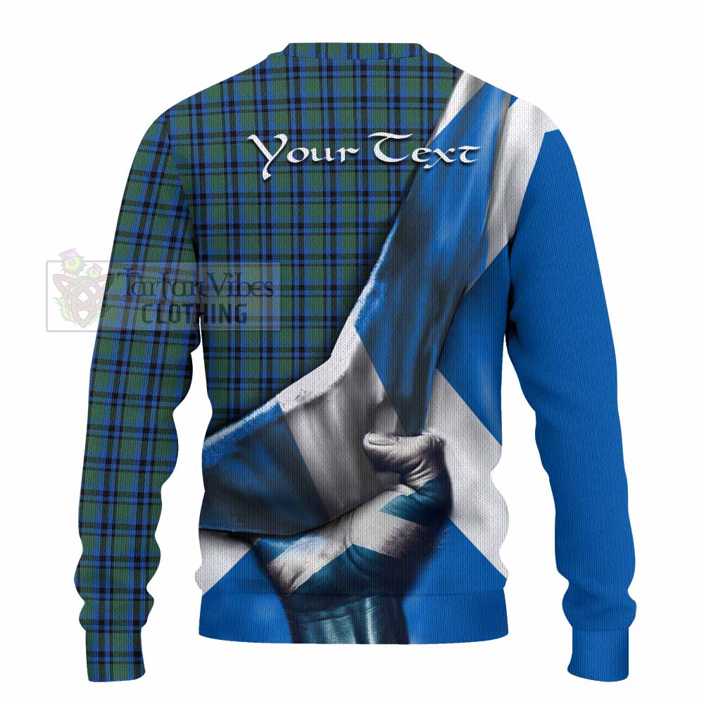 Tartan Vibes Clothing Falconer Tartan Knitted Sweater with Family Crest Scotland Patriotic Style