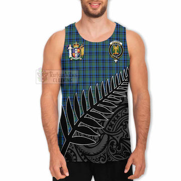 Falconer Crest Tartan Men's Tank Top with New Zealand Silver Fern Half Style