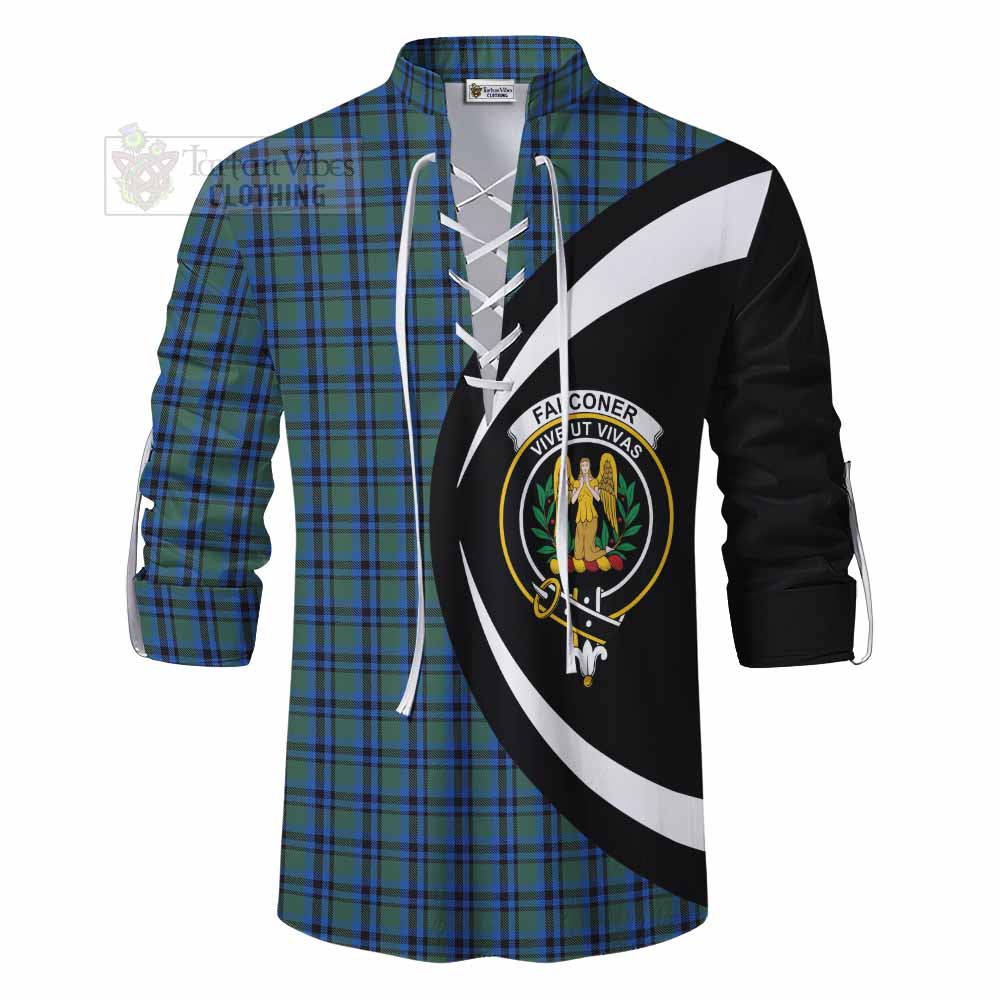 Tartan Vibes Clothing Falconer Tartan Ghillie Kilt Shirt with Family Crest Circle Style