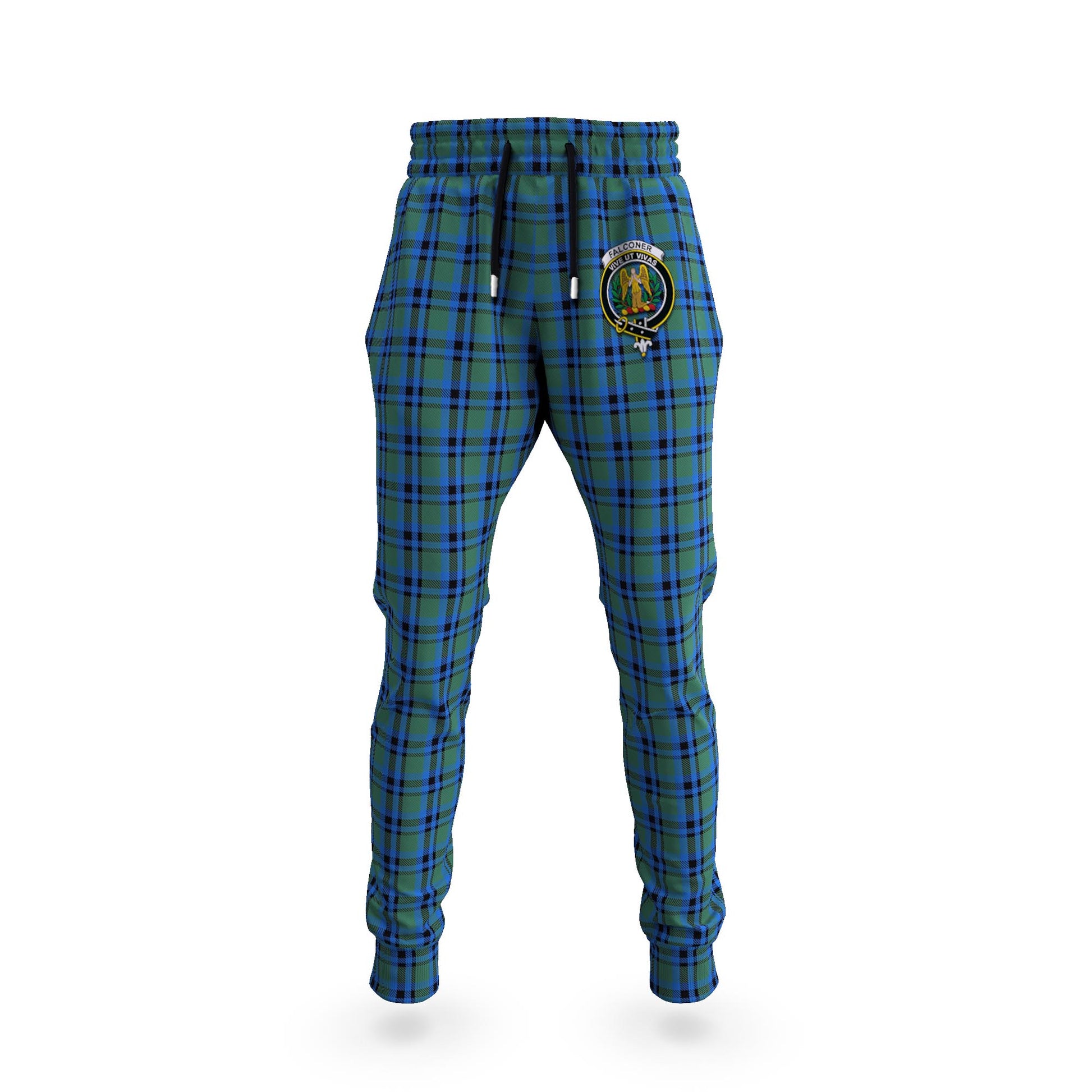 Falconer Tartan Joggers Pants with Family Crest - Tartanvibesclothing