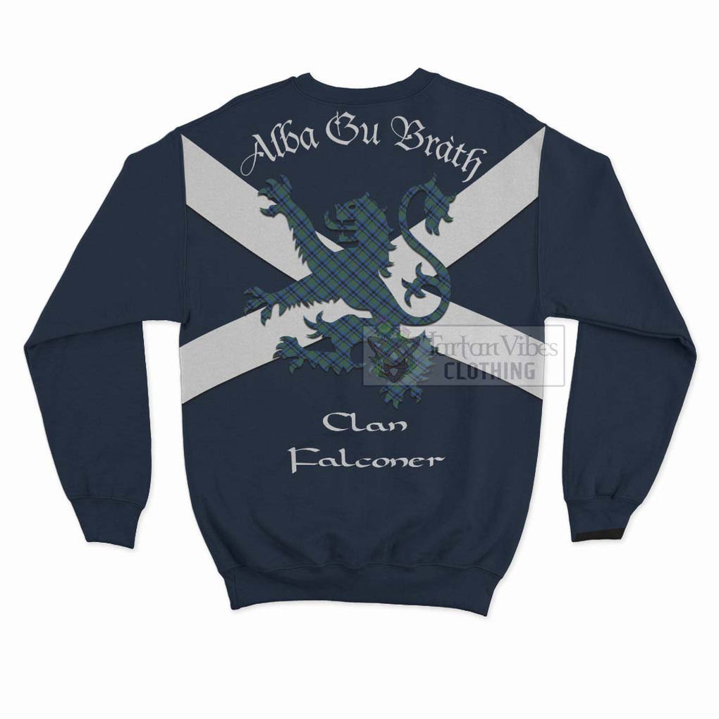 Tartan Vibes Clothing Falconer Tartan Lion Rampant Sweatshirt – Proudly Display Your Heritage with Alba Gu Brath and Clan Name