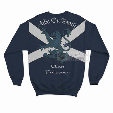 Falconer Tartan Lion Rampant Sweatshirt  Proudly Display Your Heritage with Alba Gu Brath and Clan Name