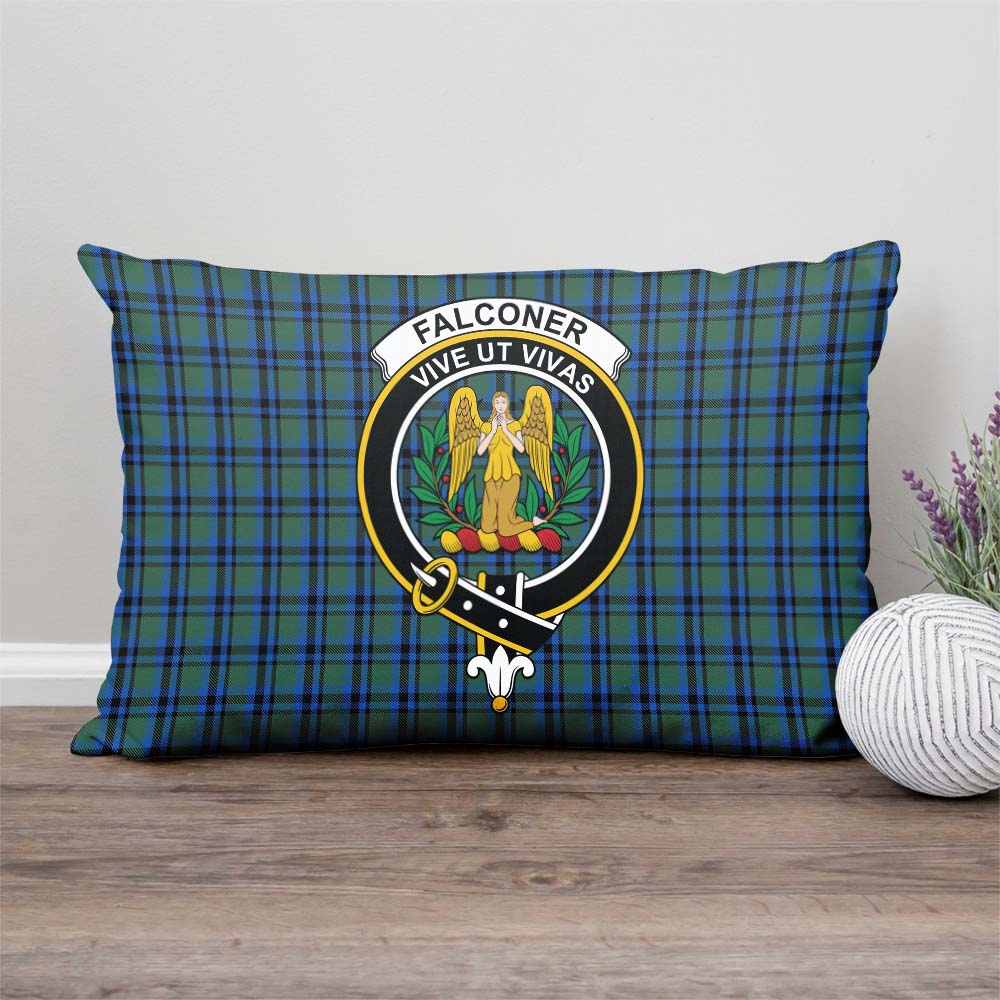 Falconer Tartan Pillow Cover with Family Crest Rectangle Pillow Cover - Tartanvibesclothing