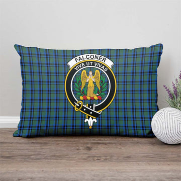 Falconer Tartan Pillow Cover with Family Crest