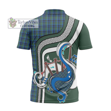 Falconer Tartan Zipper Polo Shirt with Epic Bagpipe Style