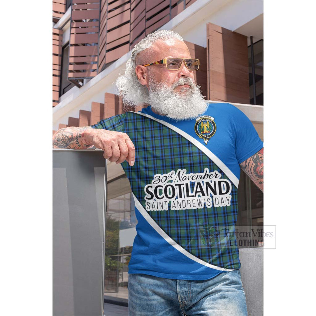 Tartan Vibes Clothing Falconer Family Crest Tartan Cotton T-shirt Celebrate Saint Andrew's Day in Style